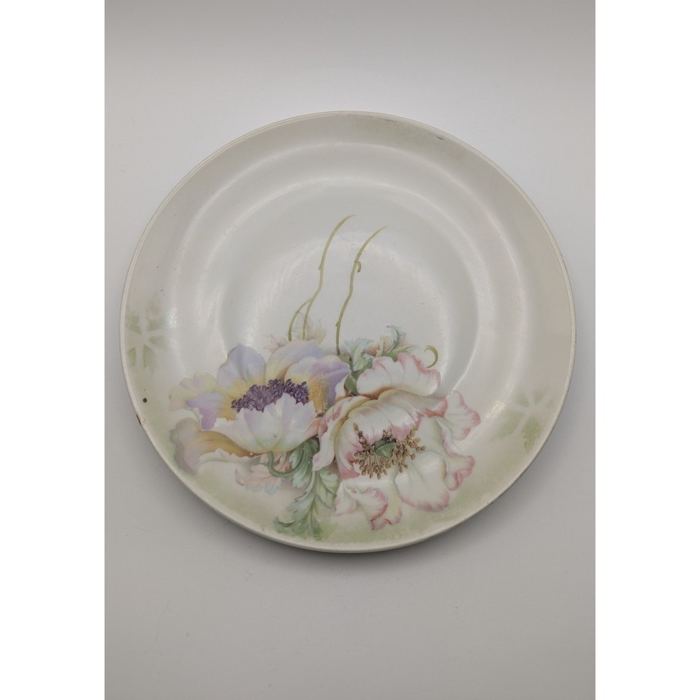 PV‎ Vessra Germany Hand Painted Floral Porcelain Plate Poppies Vintage 8.75 Inch